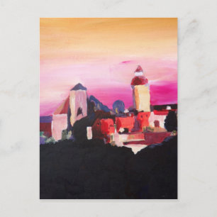 Nuremberg Castle in Dusk in Beieren Duitsland Briefkaart