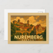 Nuremberg Germany City Art Briefkaart (Voorkant / Achterkant)