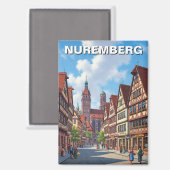 Nuremberg Germany Travel Magneet (Voorkant / Achterkant)