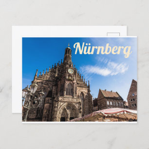 Nuremberg Hauptmarkt Nürnberg Beieren Duitsland Feestdagenkaart