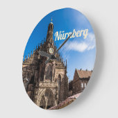 Nuremberg Hauptmarkt Nürnberg Beieren Duitsland Grote Klok (Hoek)