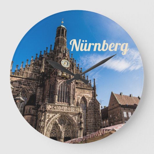 Nuremberg Hauptmarkt Nürnberg Beieren Duitsland Grote Klok (Voorkant)