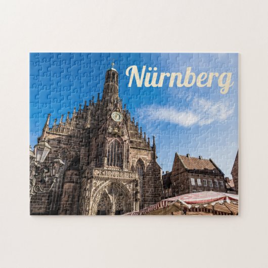 Nuremberg Hauptmarkt Nürnberg Beieren Duitsland Legpuzzel (Horizontaal)