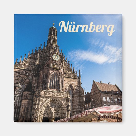 Nuremberg Hauptmarkt Nürnberg Beieren Duitsland Magneet (Voorkant)