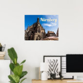 Nuremberg Hauptmarkt Nürnberg Beieren Duitsland Poster (Thuiskantoor)
