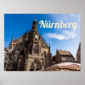 Nuremberg Hauptmarkt Nürnberg Beieren Duitsland Poster (Voorkant)