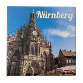 Nuremberg Hauptmarkt Nürnberg Beieren Duitsland Tegeltje