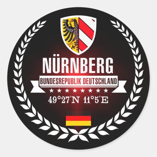 Nuremberg Ronde Sticker (Voorkant)