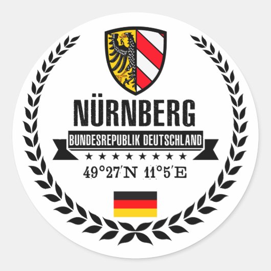Nuremberg Ronde Sticker (Voorkant)