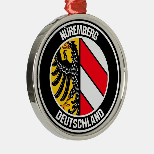 Nuremberg Round Emblem Metalen Ornament (Rechts)