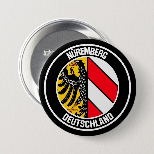 Nuremberg Round Emblem Ronde Button 7,6 Cm (Voorkant /achterkant)