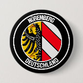 Nuremberg Round Emblem Ronde Button 7,6 Cm (Voorkant)