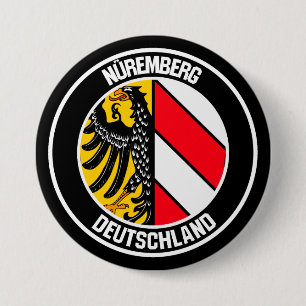 Nuremberg Round Emblem Ronde Button 7,6 Cm