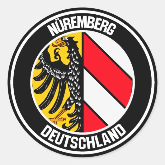 Nuremberg Round Emblem Ronde Sticker (Voorkant)