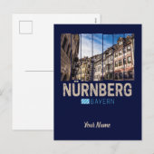 Nuremberg Vintage Beieren Duitsland Souvenir Feestdagenkaart (Voorkant / Achterkant)