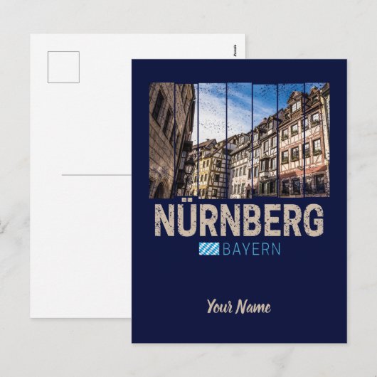 Nuremberg Vintage Beieren Duitsland Souvenir Feestdagenkaart (Voorkant / Achterkant)