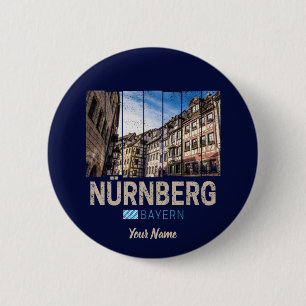 Nuremberg Vintage Beieren Duitsland Souvenir Ronde Button 5,7 Cm