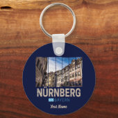 Nuremberg Vintage Beieren Duitsland Souvenir Sleutelhanger (Voorkant)