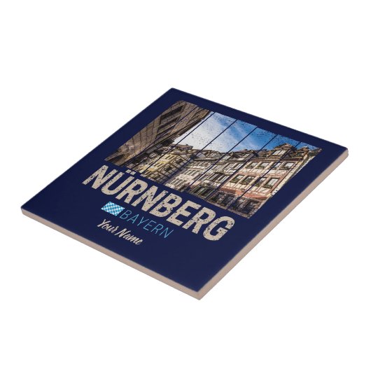 Nuremberg Vintage Beieren Duitsland Souvenir Tegeltje (Zijkant)