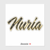 Nuria black gold Lettering Aufkleber Sticker (Vel)