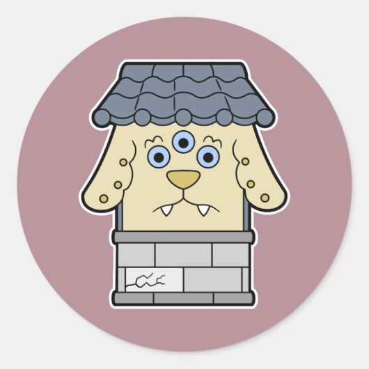 Nurikabe, het Japanse Muurmonster Ronde Sticker (Voorkant)