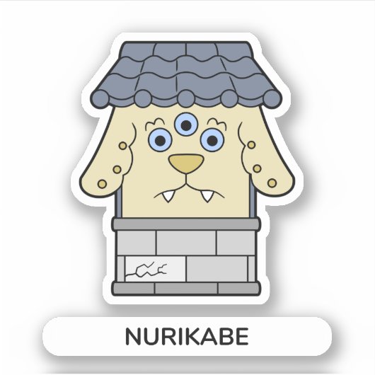 Nurikabe Wandmonster Yokai Sticker (Voorkant)