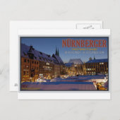Nürnberg Christkindlesmarkt bij nacht Briefkaart (Voorkant / Achterkant)