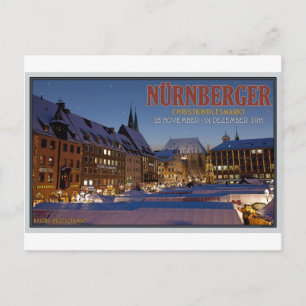 Nürnberg Christkindlesmarkt bij nacht Briefkaart