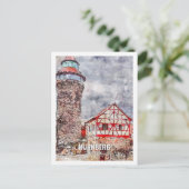 Nurnberg Duitsland Beroemde Reisplaats Waterverf Briefkaart (Staand voorkant)