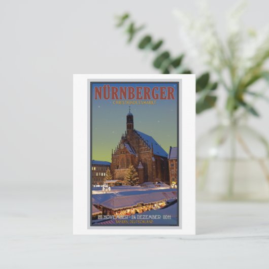 Nürnberg Frauenkirche & Christkindlmarkt Briefkaart (Staand voorkant)