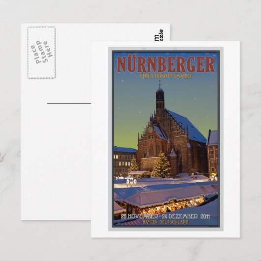 Nürnberg Frauenkirche & Christkindlmarkt Briefkaart (Voorkant / Achterkant)