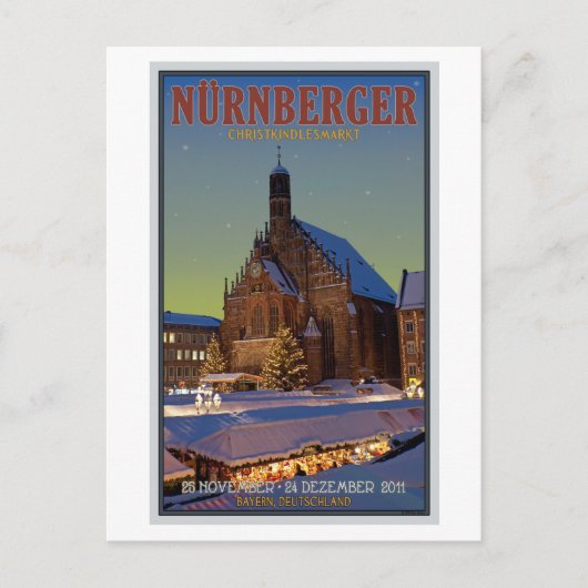 Nürnberg Frauenkirche & Christkindlmarkt Briefkaart (Voorkant)