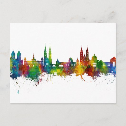 Nürnberg Germany Skyline Briefkaart (Voorkant)