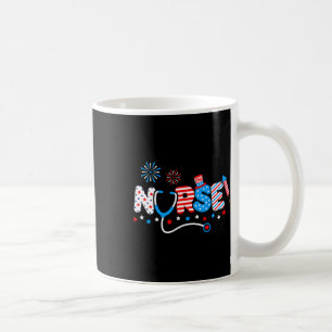 Nurse 4th Of July American Flag Patriotic Usa Stet Koffiemok