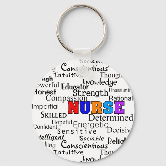 Nurse Adjectives Sleutelhanger (Voorkant)
