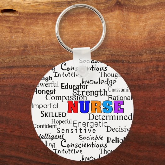 Nurse Adjectives Sleutelhanger (Voorkant)