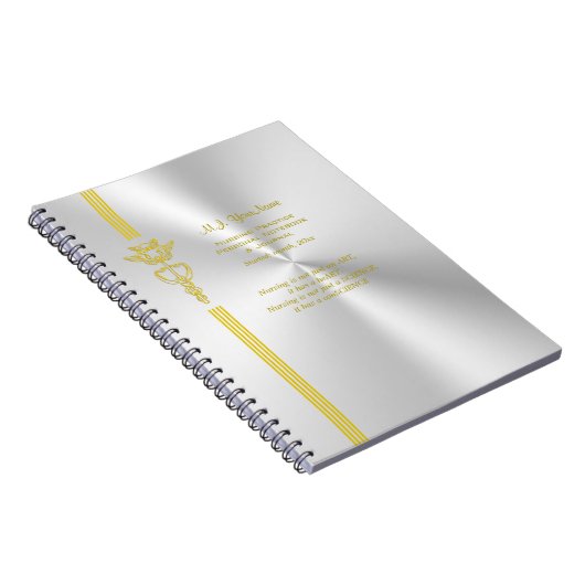 Nurse administratie met gouden kaduceus notitieboek (Rechterzijde)