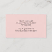 Nurse Adult Caregiver Dusty Pink Visitekaartje (Achterkant)