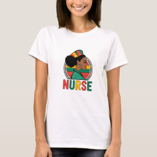 Nurse Afro Melanin Black Geschiedenis T-shirt