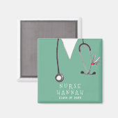 Nurse Afstuderen 2025 Nursing School Magneet (Voorkant / Achterkant)