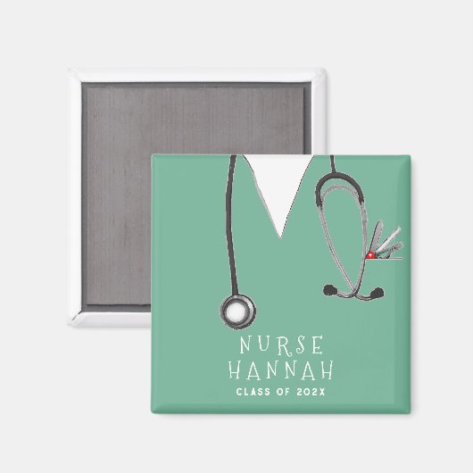 Nurse Afstuderen 2025 Nursing School Magneet (Voorkant / Achterkant)