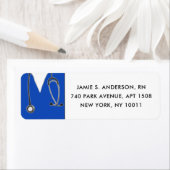 Nurse Afstuderen Blue Return-adreslabels Etiket (Insitu)