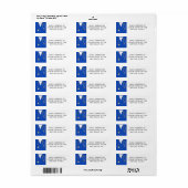 Nurse Afstuderen Blue Return-adreslabels Etiket (Full Sheet)