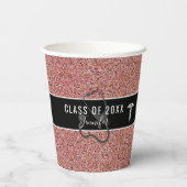 Nurse Afstuderen Caduceus Roos Gold Glitter Naam Papieren Bekers (Achterkant)