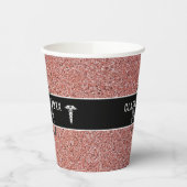 Nurse Afstuderen Caduceus Roos Gold Glitter Naam Papieren Bekers (Links)