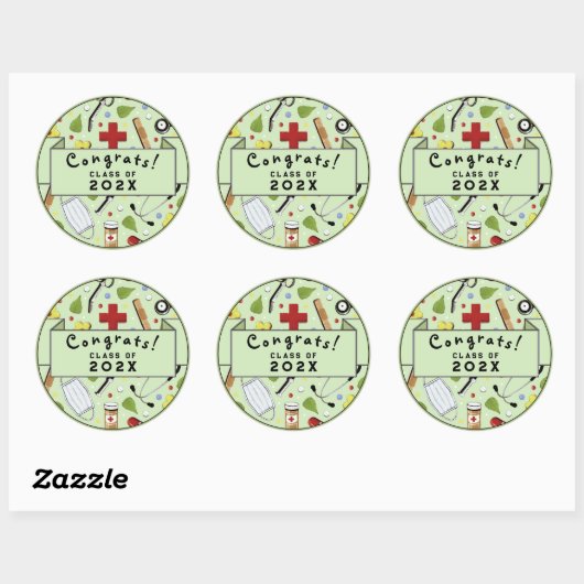 Nurse Afstuderen Classic Round Sticker (Vel)
