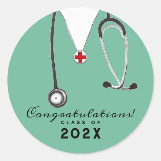 Nurse Afstuderen Classic Round Sticker (Voorkant)