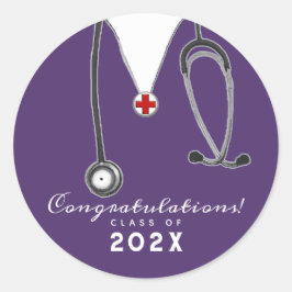 Nurse Afstuderen Classic Round Sticker