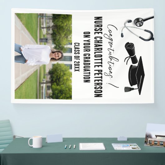 Nurse Afstuderen Foto Spandoek (Beurs)