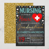 Nurse Afstuderen Invitation Werk van het hart Kaart (Voorkant / Achterkant)